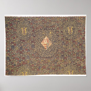 Mille fleurs with the coat of arms of poster