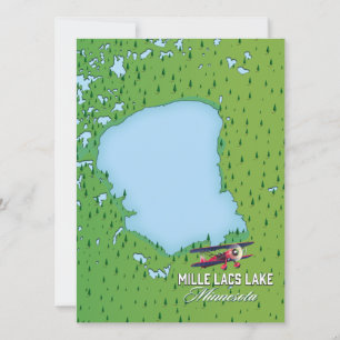 mille lacs lake Minnesota travel map.