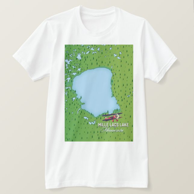 mille lacs lake Minnesota travel map. T-Shirt (Design Front)