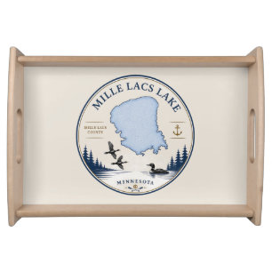 Mille Lacs Lake, MN Cabin/Lake Home Decor & Gifts Serving Tray