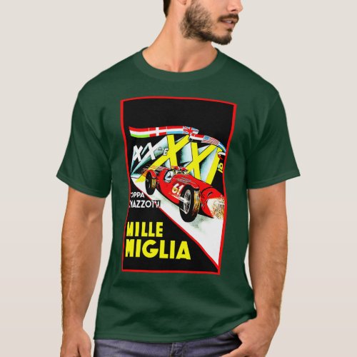 MILLE MIGLIA Vintage Auto Racing Advertising Print T_Shirt