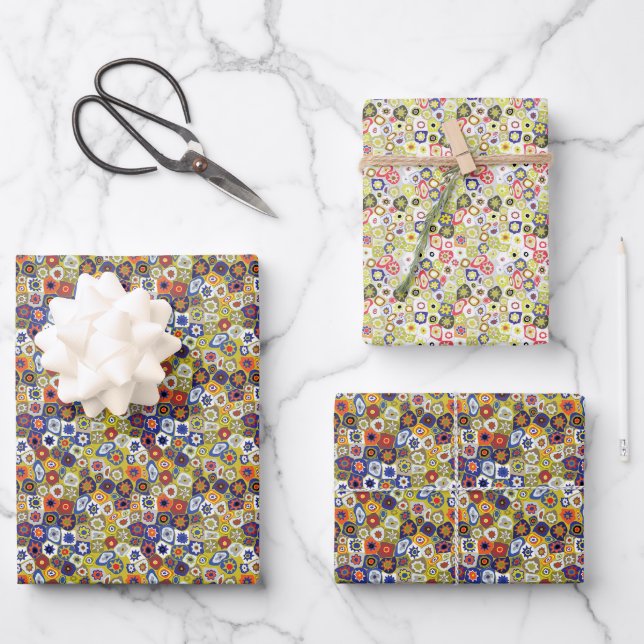 Millefiori Inspired Pattern Gift Wrap (Front)