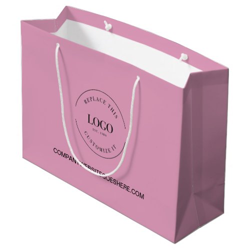 Millenial Pink Business Company website Your Logo  Large Gift Bag