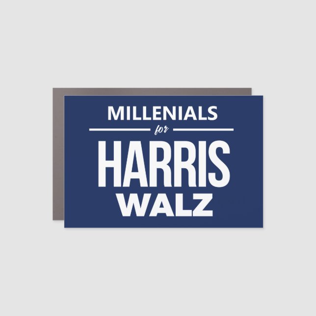 Millenials for Harris Walz Car Magnet (Front)