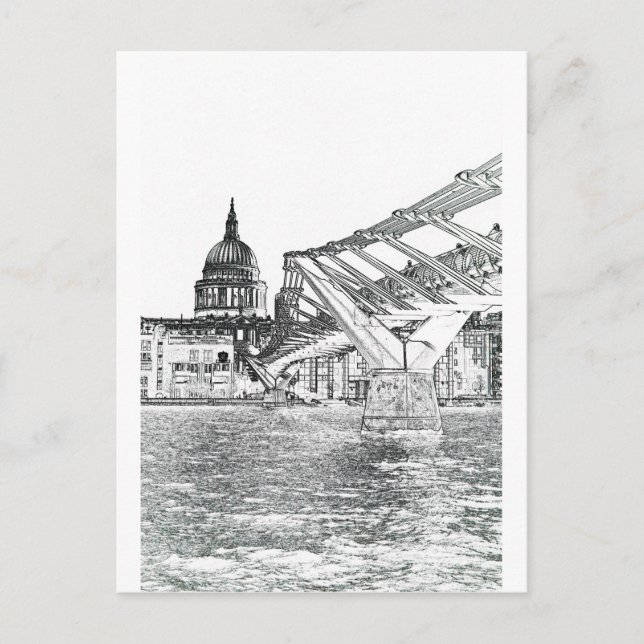 Millenium Bridge and St Pauls Postcard (Front)