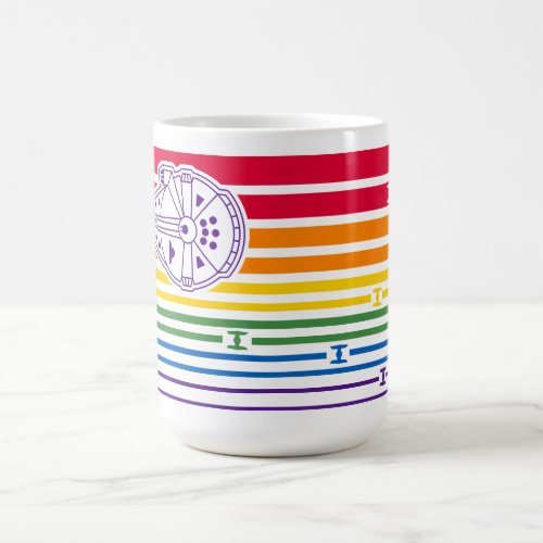 Millenium Falcon Rainbow Stripes Coffee Mug