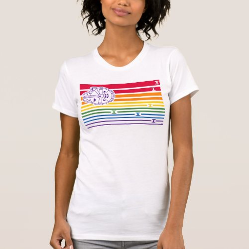 Millenium Falcon Rainbow Stripes T_Shirt