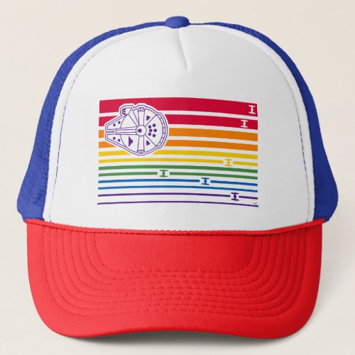 Millenium Falcon Rainbow Stripes Trucker Hat