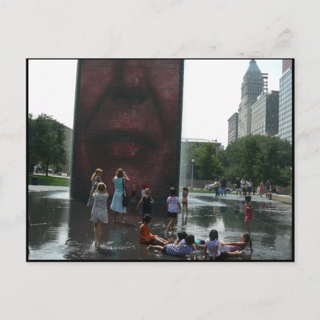 Millenium Park Fountain Postcard (Front)
