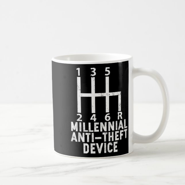Millennial Anti Theft Device _ Funny Stick Shift  Coffee Mug (Right)