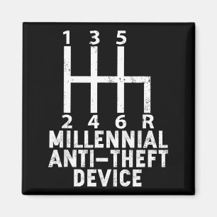 Millennial Anti Theft Device _ Funny Stick Shift  Magnet