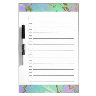 Millennial Marble Playful Ombre Pastel Checklist Dry Erase Board