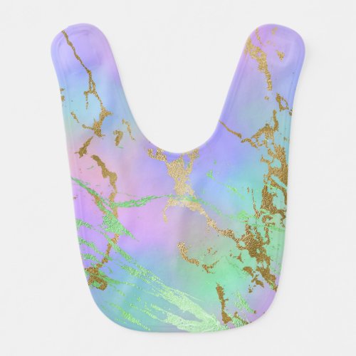 Millennial Marble  Playful Rainbow Pastel Ombre Baby Bib