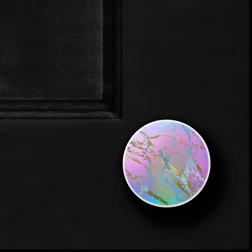 Millennial Marble  Playful Rainbow Pastel Ombre Ceramic Knob