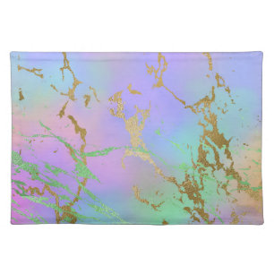 Millennial Marble Playful Rainbow Pastel Ombre Cloth Placemat