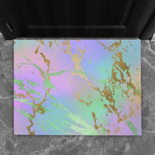 Millennial Marble Playful Rainbow Pastel Ombre Doormat