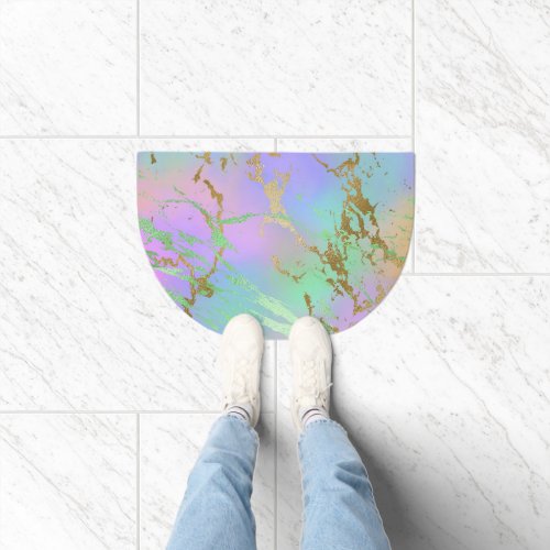 Millennial Marble  Playful Rainbow Pastel Ombre Doormat