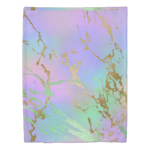 Millennial Marble Playful Rainbow Pastel Ombre Duvet Cover
