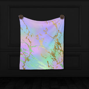 Millennial Marble   Playful Rainbow Pastel Ombre Fleece Blanket
