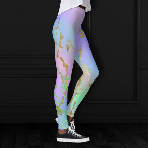 Millennial Marble Playful Rainbow Pastel Ombre Leggings