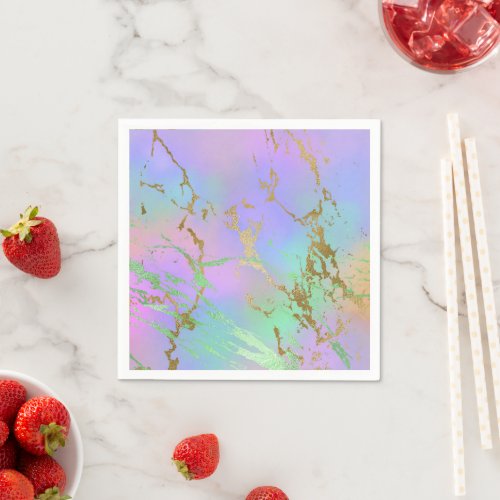 Millennial Marble  Playful Rainbow Pastel Ombre Napkins