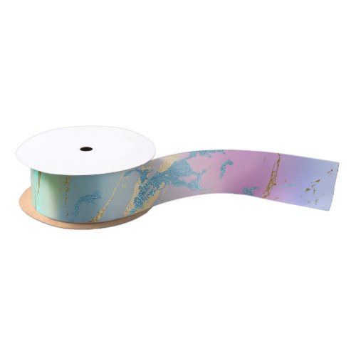 Millennial Marble  Playful Rainbow Pastel Ombre Satin Ribbon