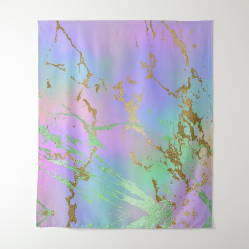 Millennial Marble  Playful Rainbow Pastel Ombre Tapestry