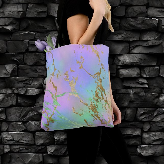 Millennial Marble | Playful Rainbow Pastel Ombre Tote Bag (Creator Uploaded)