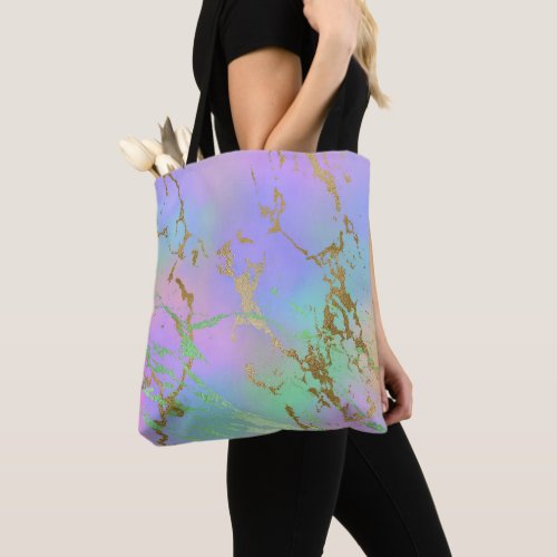 Millennial Marble  Playful Rainbow Pastel Ombre Tote Bag