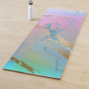 Millennial Marble Playful Rainbow Pastel Ombre Yoga Mat