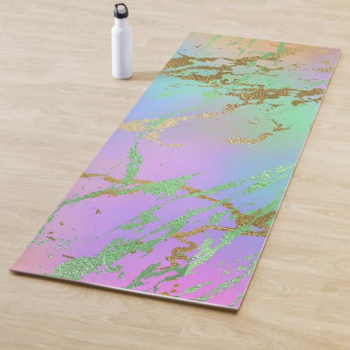 Millennial Marble  Playful Rainbow Pastel Ombre Yoga Mat