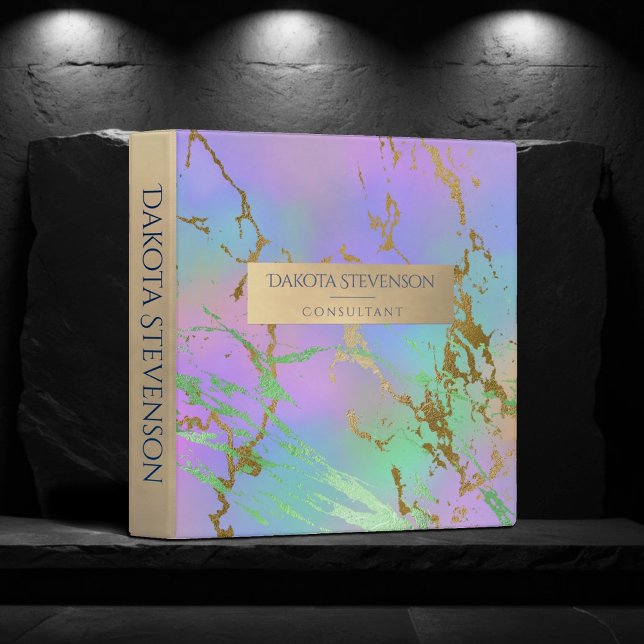 Millennial Marble | Rainbow Pastel Ombre Branding 3 Ring Binder (Creator Uploaded)