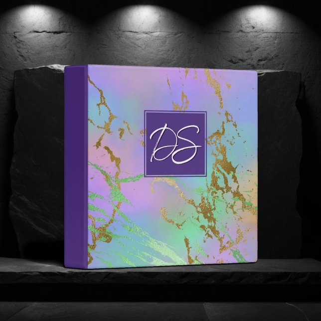 Millennial Marble | Rainbow Pastel Ombre Branding 3 Ring Binder (Creator Uploaded)