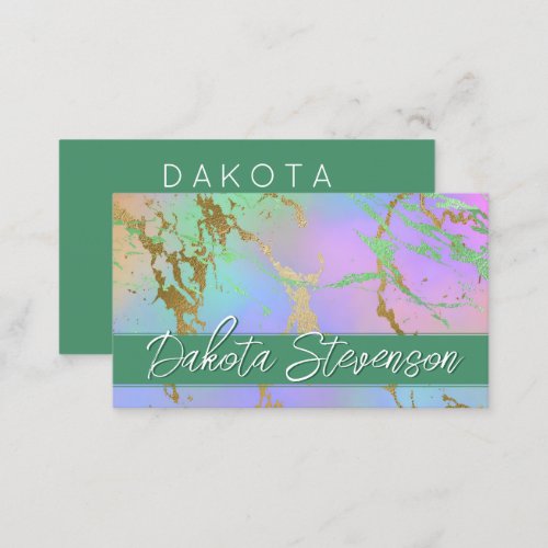 Millennial Marble  Rainbow Pastel Ombre Branding Business Card