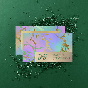 Millennial Marble   Rainbow Pastel Ombre Branding Business Card