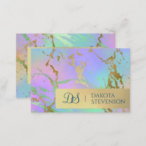 Millennial Marble  Rainbow Pastel Ombre Branding Business Card