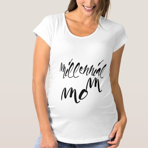 Millennial Mom Typography Celebrity Style Maternity T-Shirt 