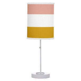 Millennial Pink and Golden Mustard Stripe Table Lamp