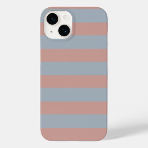 Millennial Pink And Ice Blue Color Block Stripes  Case_Mate iPhone 14 Case