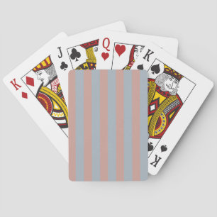 Millennial Pink And Ice Blue Color Block Stripes Poker Cards