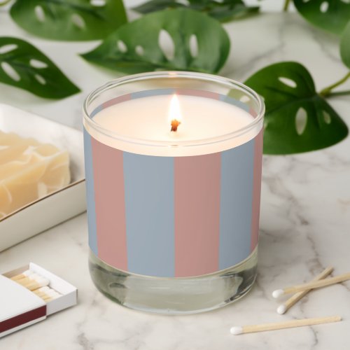 Millennial Pink And Ice Blue Color Block Stripes  Scented Candle
