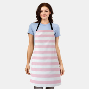 Millennial Pink and White Stripes Apron