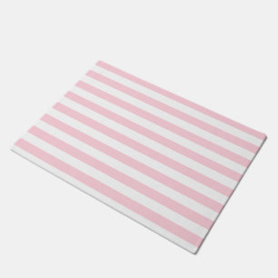 Millennial Pink and White Stripes Doormat