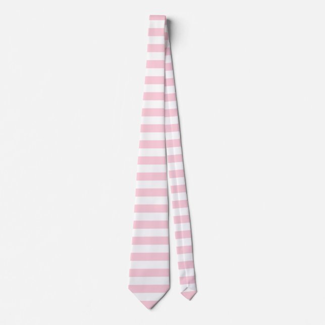 Millennial Pink and White Stripes Neck Tie (Front)