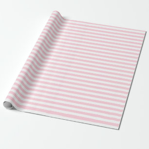 Millennial Pink and White Stripes Wrapping Paper