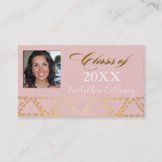 Millennial Pink Class of Photo Graduation Calling Card