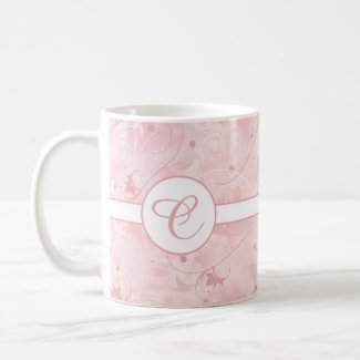 Millennial Pink Feminine Floral Pattern Coffee Mug