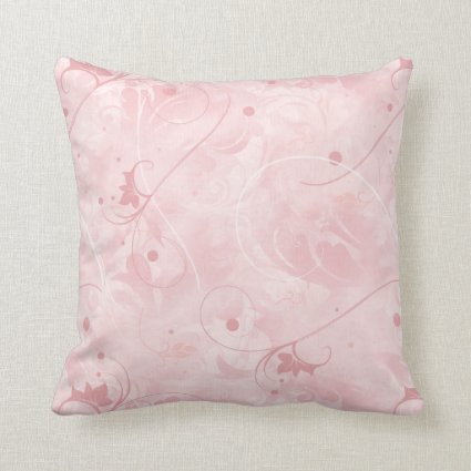 Millennial Pink Feminine Floral Pattern Throw Pillow