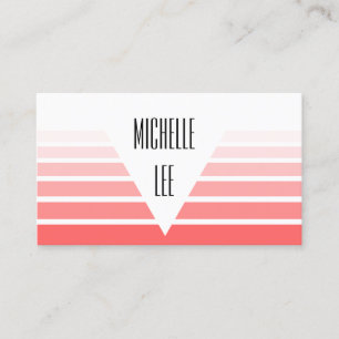Millennial Pink Ombre Stripe Business Card