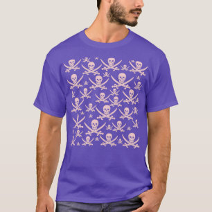 Millennial Pink Pirate Pattern T-Shirt